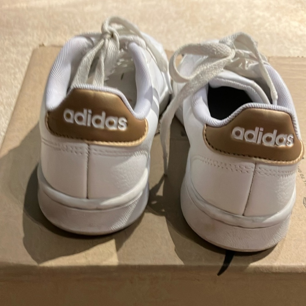 Adidas womens White and gold Sneakers